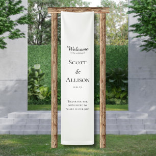 Elegantes Stoff-Hochzeitsschild Benutzerdefinierte Banner