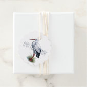 Elegantes Stork Baby Duschgeschenk Geschenkanhänger (Beispiel)
