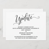 Elegantes Stornierungsankündigungs-Update Einladung (Vorne/Hinten)