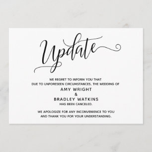 Elegantes Stornierungsankündigungs-Update Einladung