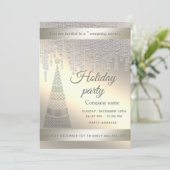 Elegantes, strahlend glänzendes Weihnachtsfest im Einladung (Stehend Vorderseite)