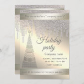 Elegantes, strahlend glänzendes Weihnachtsfest im Einladung (Vorne/Hinten)