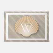 Elegantes Strand-u. Seashell-Monogramm Fußmatte (Vorderseite)