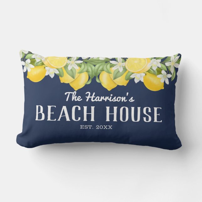 Elegantes Strandbad Lemons Beach House Lendenkissen (Vorderseite)