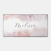 Elegantes Strandwellen Alkoholtupfer Monogramm Schreibtischunterlage (Vorderseite)