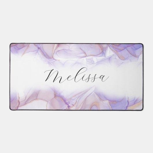 Elegantes Strandwellen Alkoholtupfer Monogramm Schreibtischunterlage (Vorderseite)