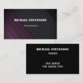 Elegantes, Streifen, gestreiftes Muster Visitenkarte (Vorne/Hinten)