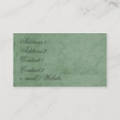 Elegantes Streifen-Grün Visitenkarte (Rückseite)