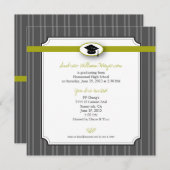 Elegantes Streifenmuster:Grün Einladung (Vorne/Hinten)