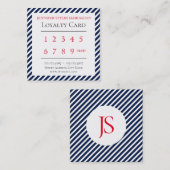 Elegantes Streifenmuster-Loyalitätsblau Treuekarte (Vorne/Hinten)