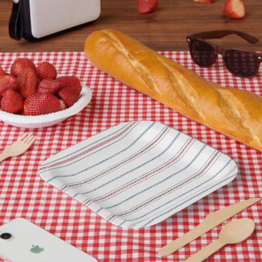 Elegantes Streifenmuster. Pappteller (Picknick)