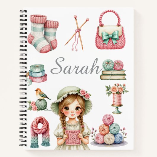 Elegantes Strickjournal  Notizblock (Vorderseite)