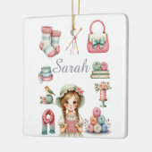 Elegantes Strickornament Keramikornament (Links)