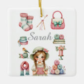 Elegantes Strickornament Keramikornament (Vorderseite)