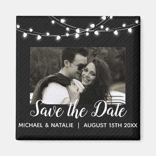 Elegantes String Lights Benutzerdefiniertes Foto S Magnet (Vorne)