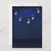 Elegantes String Lights Blue Night Brautparty Einladung (Rückseite)