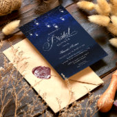 Elegantes String Lights Blue Night Brautparty Einladung