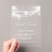 Elegantes String Lights-Brautparty Acryleinladungen (Insitu (Handheld))