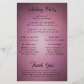 Elegantes String Lights Cranberry Wedding Program (Rückseite)