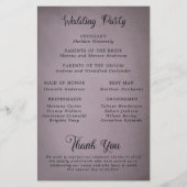 Elegantes String Lights Mauve Wedding Program (Rückseite)