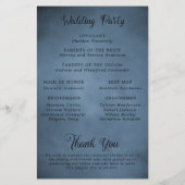 Elegantes String Lights Navy Blue Wedding Program (Rückseite)