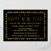 Elegantes String Lights New Year's Eve Party Folieneinladung (Vorderseite)