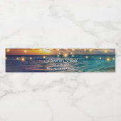 Elegantes String Lights Summer Beach Hochwasser Wasserflaschenetikett (Einzelnes Label)