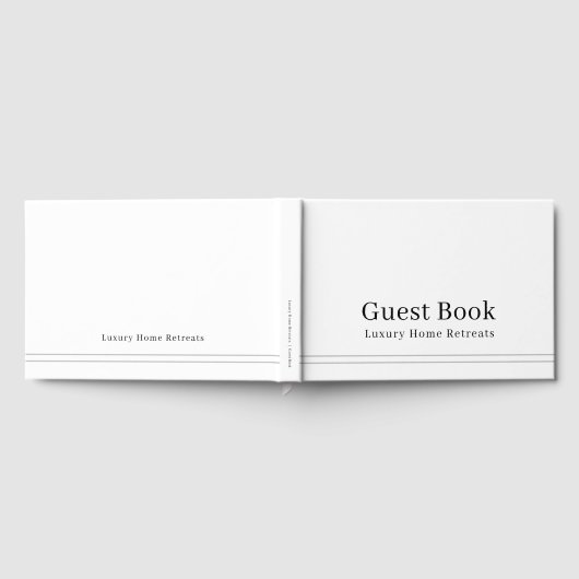 Elegantes Stripes Vacation Gästebuch | weiß (Voll)