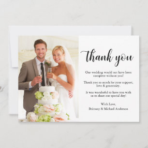 Elegantes stylisches Calligrafy Foto Wedding Dankeskarte