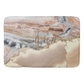 Elegantes, stylisches Gold Glitzer Marmorstone Mon Badematte (Vorderseite)