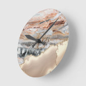 Elegantes, stylisches Gold Glitzer Marmorstone Mon Runde Wanduhr (Winkel)