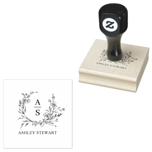 Elegantes, stylisches Monogram Logo Moderne Berufl Gummistempel (Stempel)
