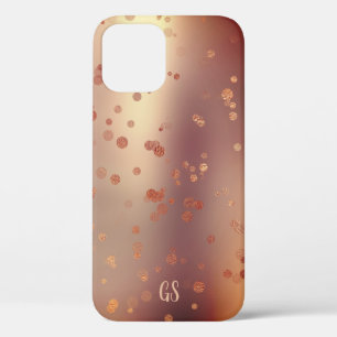 Elegantes, stylisches Rose-Konfetti-Dots-Monogramm Case-Mate iPhone Hülle