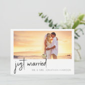 Elegantes, stylisches Script 4 Foto Nur verheirate Einladung (Stehend Vorderseite)