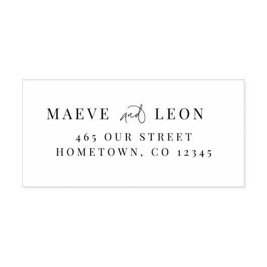 Elegantes, stylisches Script Modernes Chic Wedding Gummistempel (Prägung)