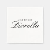 Elegantes stylisches Simple Black Script-Brautpart Serviette (Vorderseite)