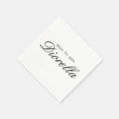 Elegantes stylisches Simple Black Script-Brautpart Serviette (Ecke)