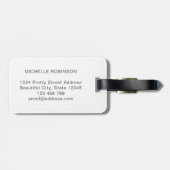 Elegantes, stylisches White Gold Monogram, Initial Gepäckanhänger (Rückseite horizontal)