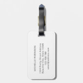 Elegantes, stylisches White Gray Monogram, Initial Gepäckanhänger (Rückseite vertikal)