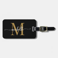 Elegantes stylish Black Gold Monogram, Initialskri