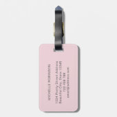 Elegantes stylish Blush Pink Monogram, Initialskri Gepäckanhänger (Rückseite vertikal)
