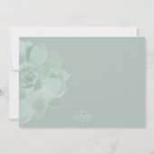 Elegantes Sukkulent Gala Abendessen Einladung (Rückseite)