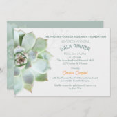 Elegantes Sukkulent Gala Abendessen Einladung (Vorne/Hinten)