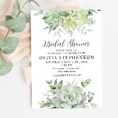 Elegantes Sukkulentes Brautparty Einladung