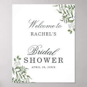 Elegantes sukkulentes Eukalyptus-Blätter Brautpart Poster