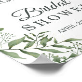 Elegantes sukkulentes Eukalyptus-Blätter Brautpart Poster (Ecke)