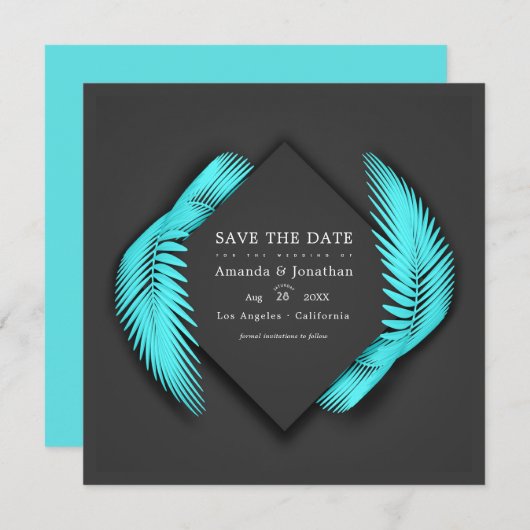 Elegantes Summer Beach Wedding Foto Save The Date (Vorne/Hinten)