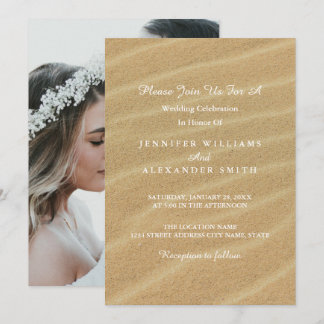 Elegantes Summer Custom Foto Hochzeit Einladung