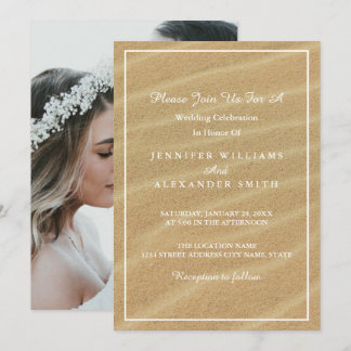 Elegantes Summer Custom Foto Hochzeit Einladung
