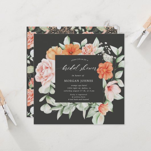 Elegantes Summer Garden Floral Brautparty (Vorderseite/Rückseite Beispiel)